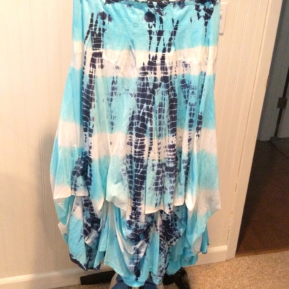 Solitaire long tie dye skirt